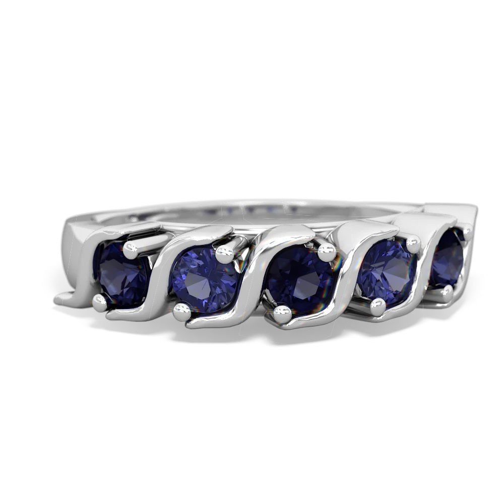 Sapphire Anniversary Band 14K White Gold ring R2089