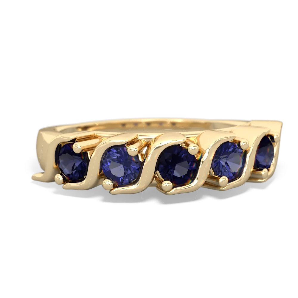 Sapphire Anniversary Band 14K Yellow Gold ring R2089