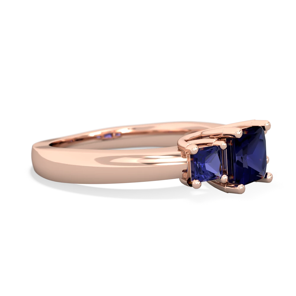 Sapphire Three Stone Trellis 14K Rose Gold ring R4015