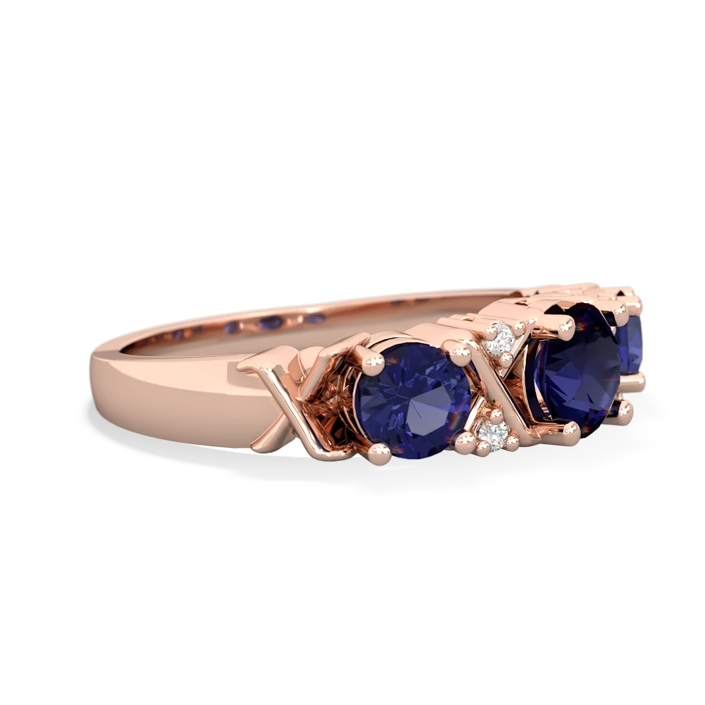 Sapphire Hugs And Kisses 14K Rose Gold ring R5016