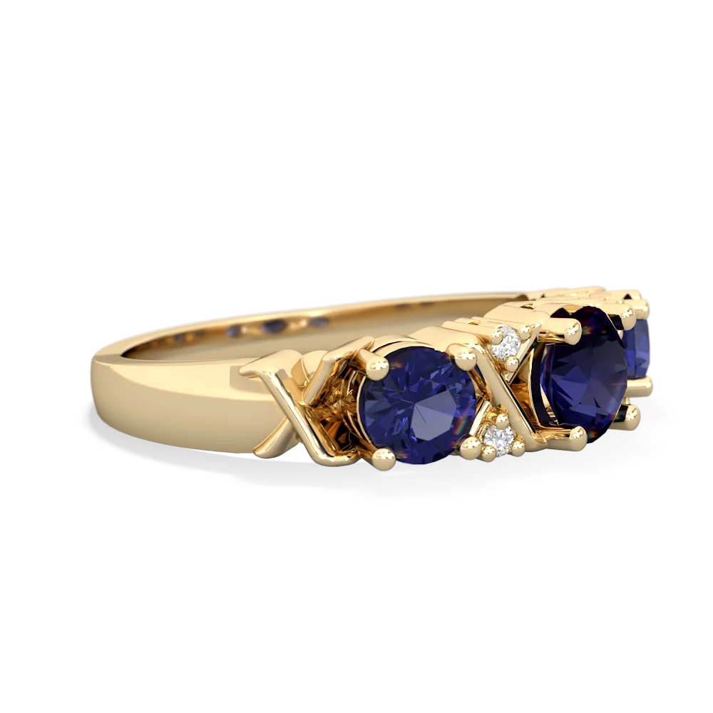 Sapphire Hugs And Kisses 14K Yellow Gold ring R5016