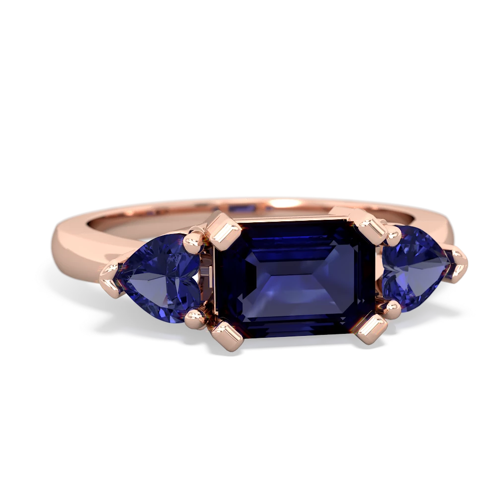 Sapphire Three Stone 14K Rose Gold ring R5235