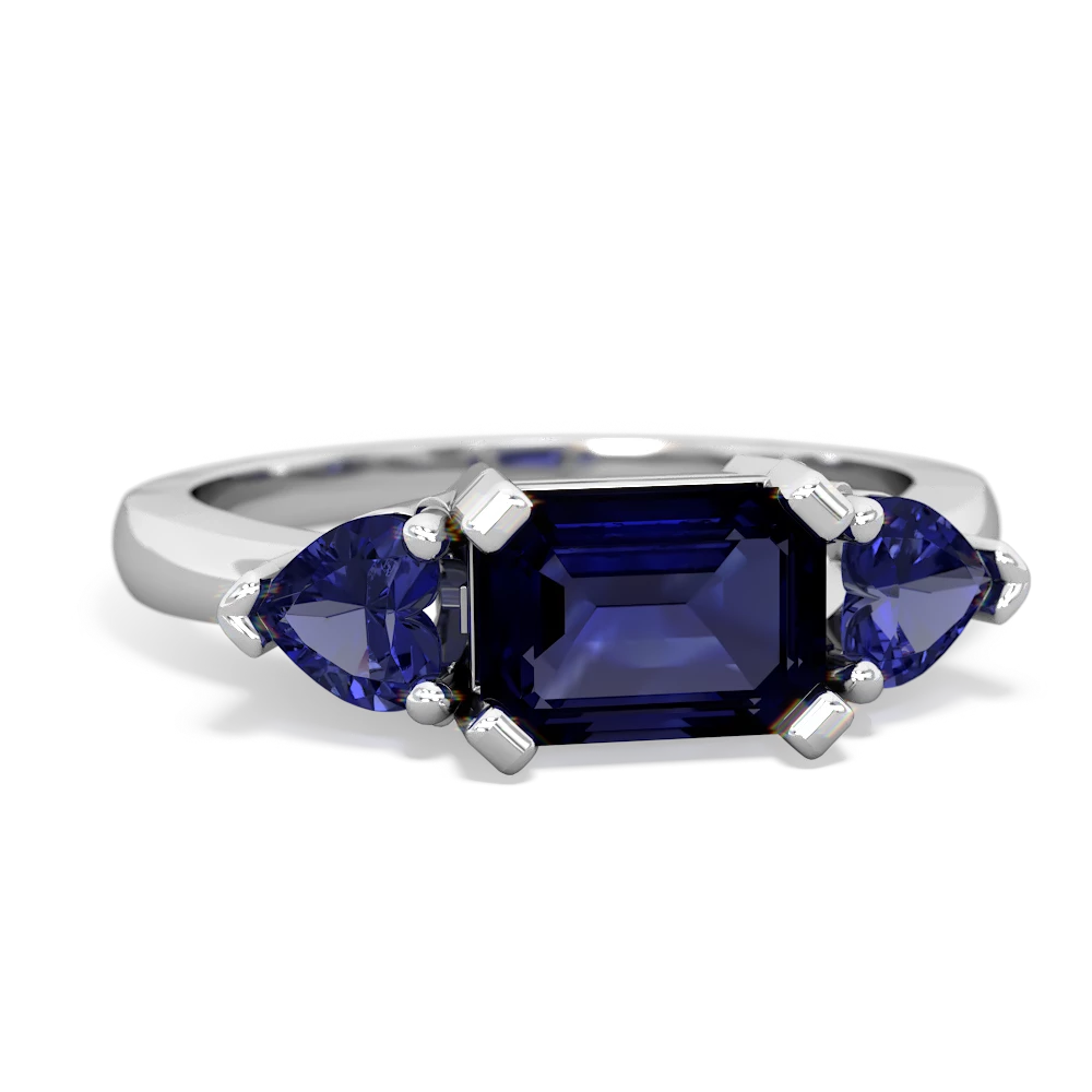 Sapphire Three Stone 14K White Gold ring R5235