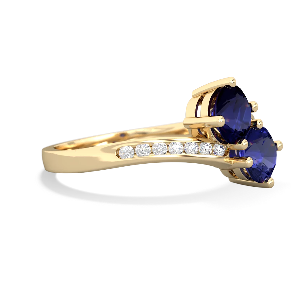 Sapphire Channel Set Two Stone 14K Yellow Gold ring R5303