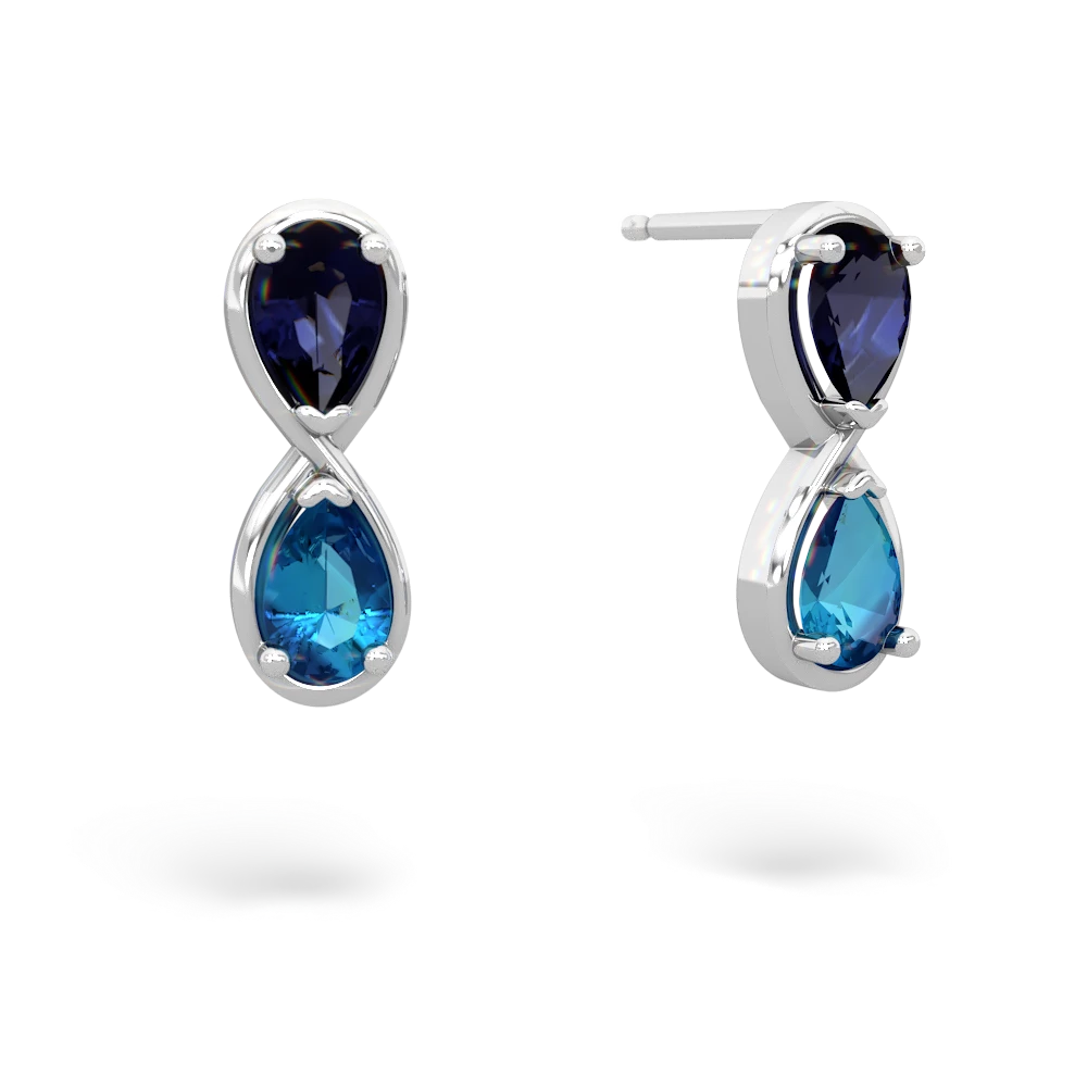 Sapphire Infinity 14K White Gold earrings E5050