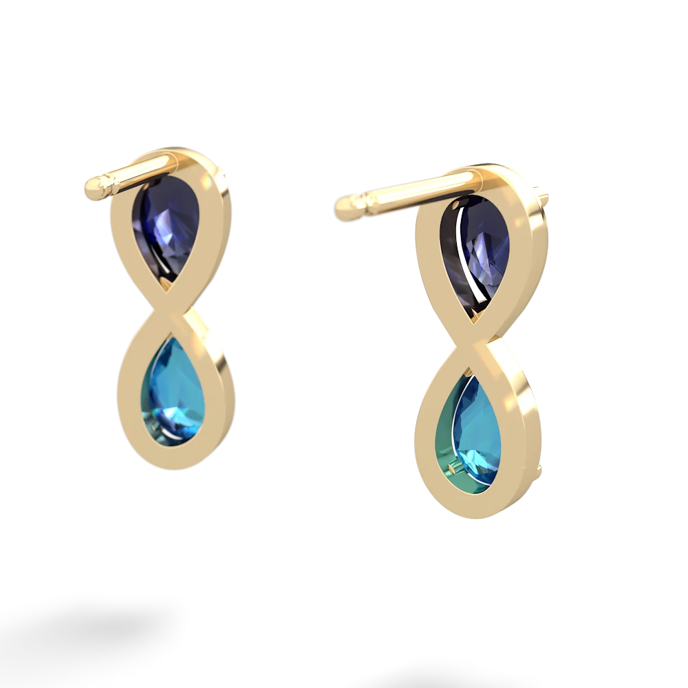 Sapphire Infinity 14K Yellow Gold earrings E5050