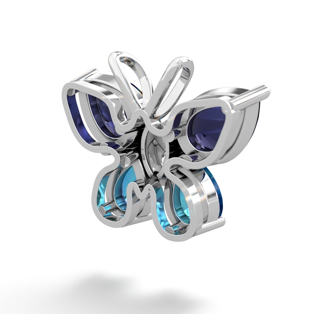 Sapphire Butterfly 14K White Gold pendant P2215