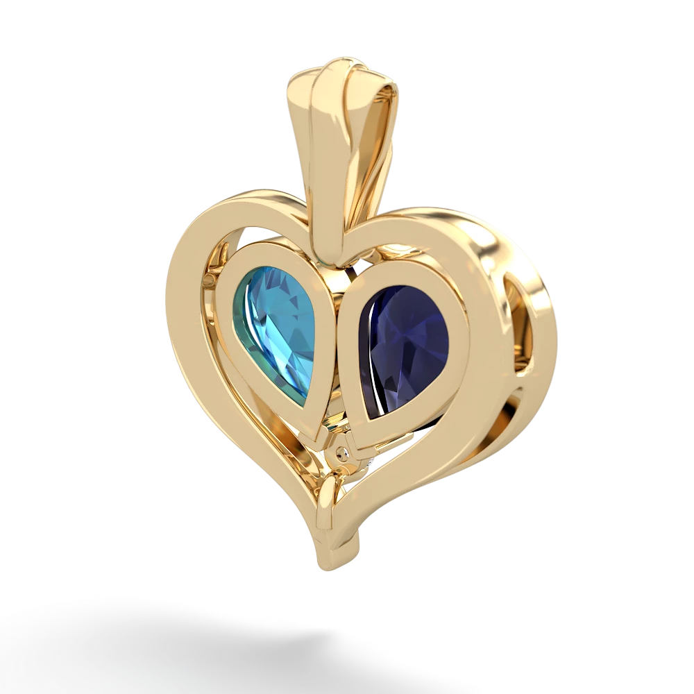 Sapphire Two Become One 14K Yellow Gold pendant P5330