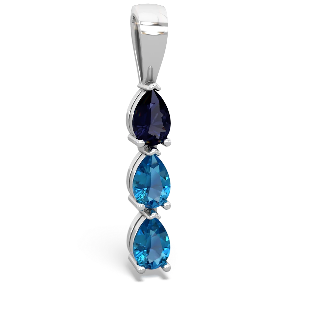 Sapphire Dew Drops 14K White Gold pendant P2251