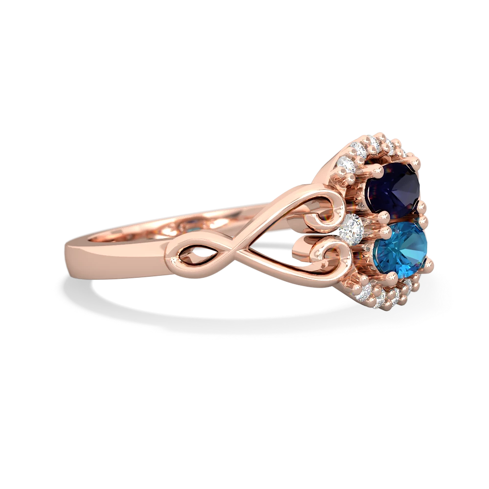 Sapphire Love Nest 14K Rose Gold ring R5860