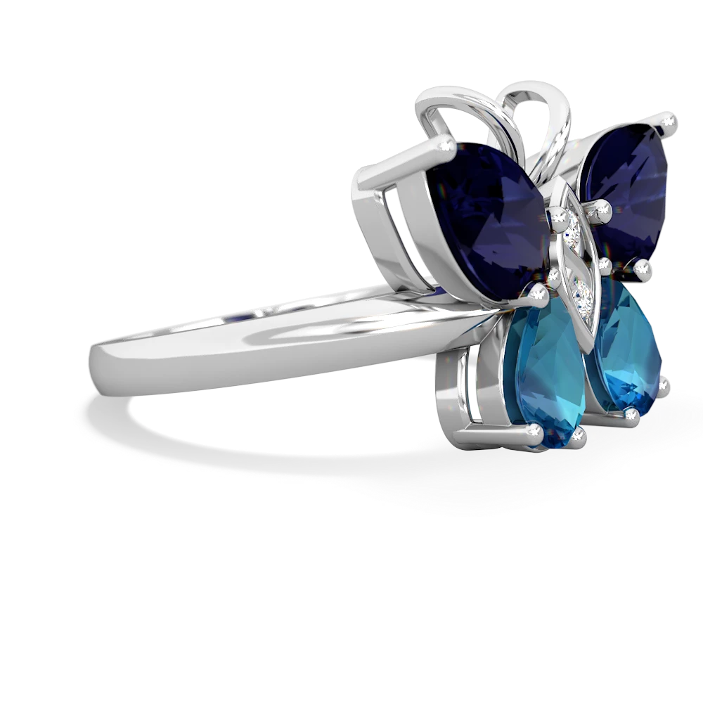 Sapphire Butterfly 14K White Gold ring R2215