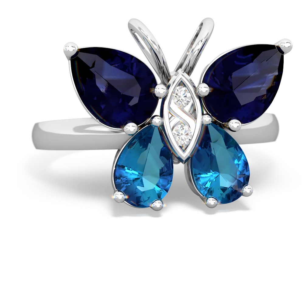 Sapphire Butterfly 14K White Gold ring R2215