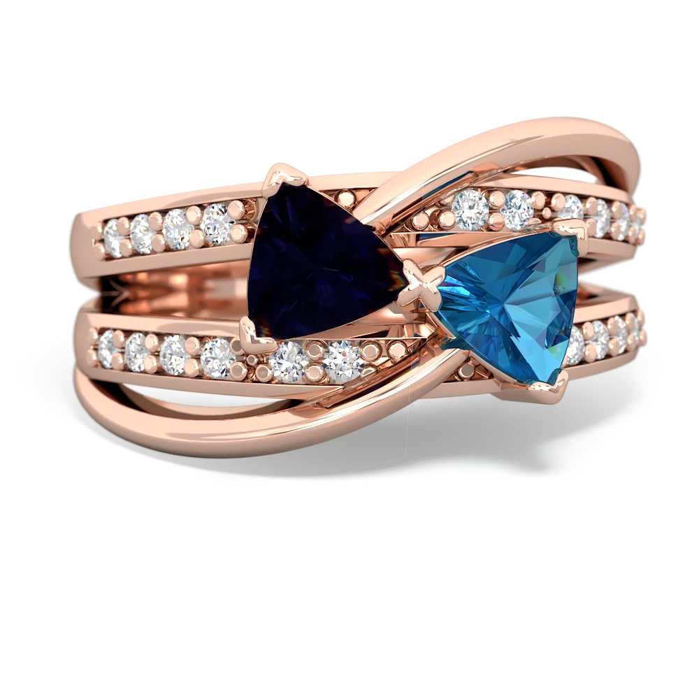 Sapphire Bowtie 14K Rose Gold ring R2360