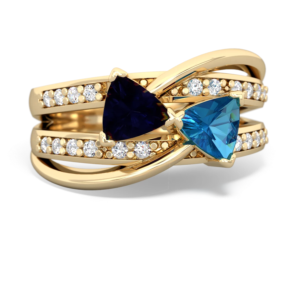 Sapphire Bowtie 14K Yellow Gold ring R2360