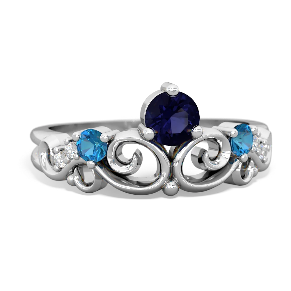 Sapphire Crown Keepsake 14K White Gold ring R5740