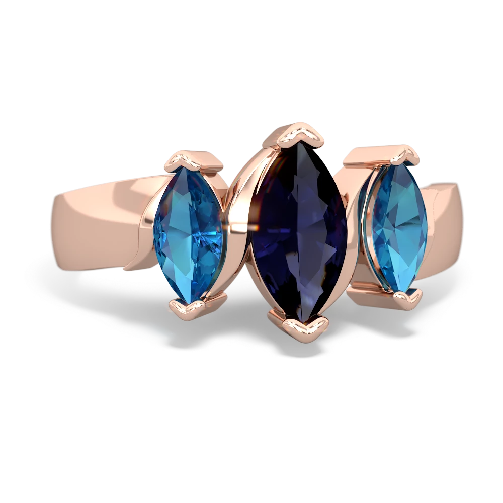 Sapphire Three Peeks 14K Rose Gold ring R2433