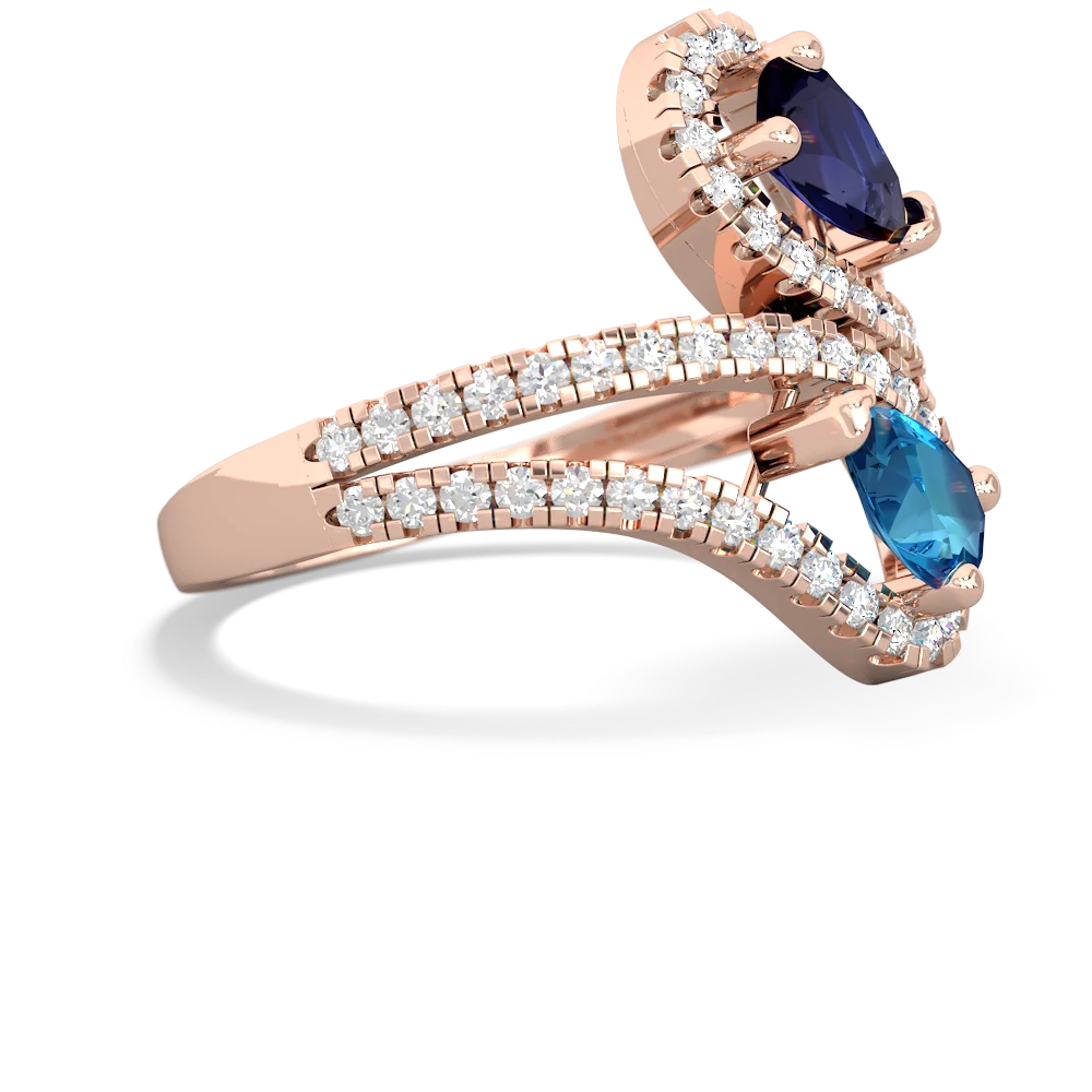 Sapphire Diamond Dazzler 14K Rose Gold ring R3000