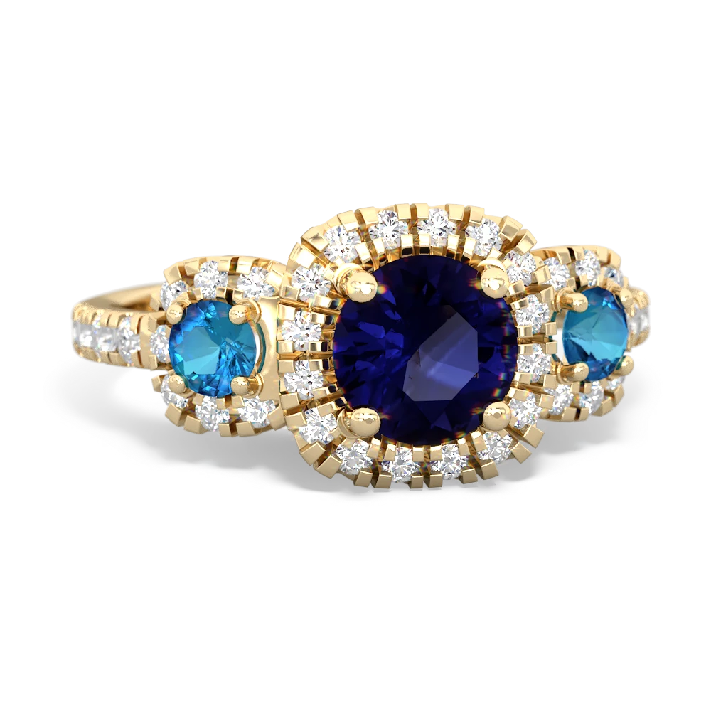 Sapphire Regal Halo 14K Yellow Gold ring R5350