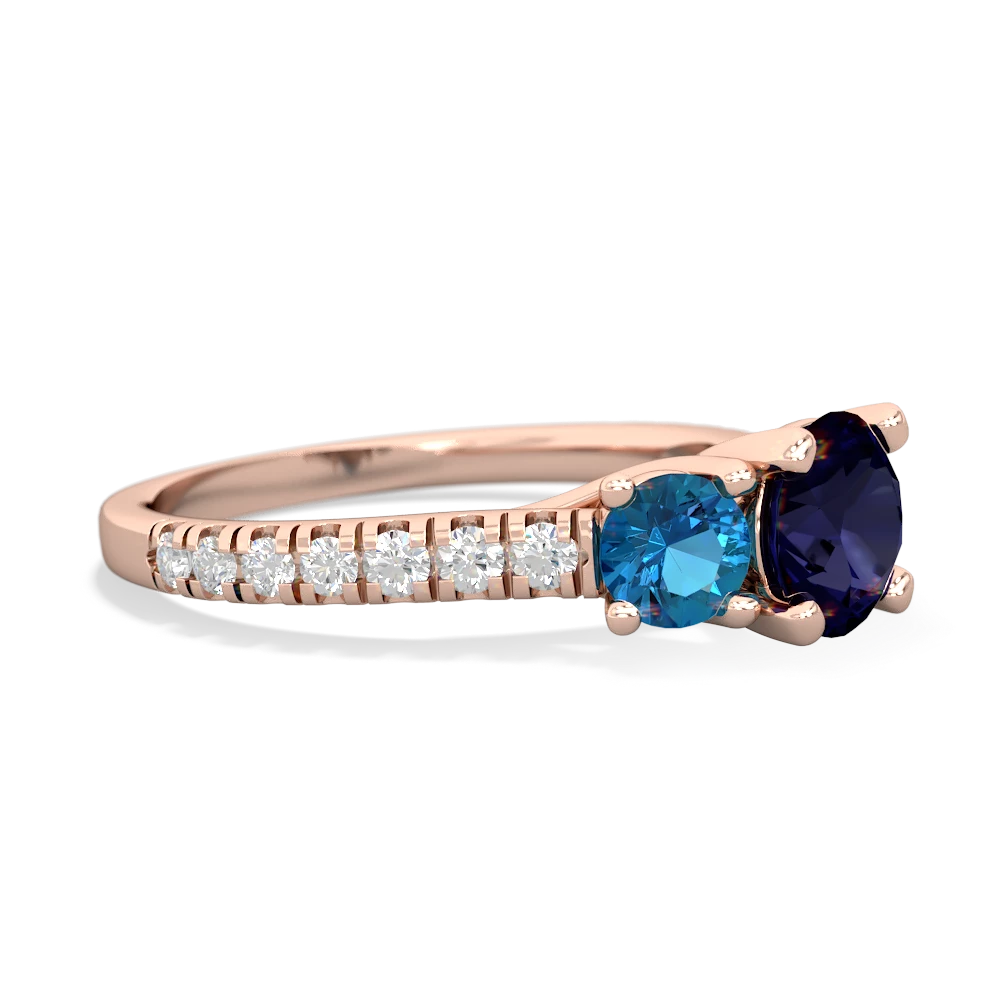 Sapphire Pave Trellis 14K Rose Gold ring R5500