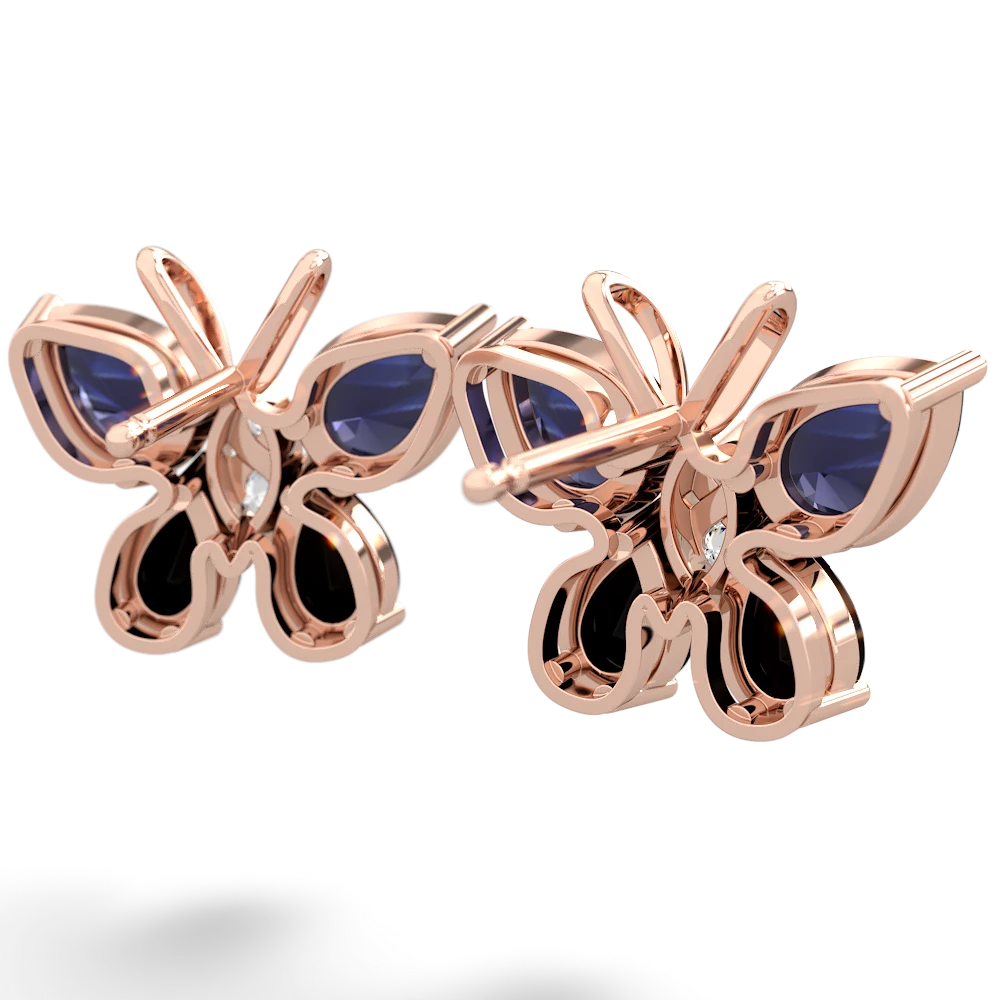 Sapphire Butterfly 14K Rose Gold earrings E2215