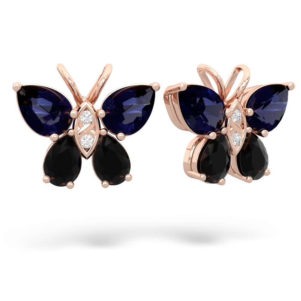 Sapphire Butterfly 14K Rose Gold earrings E2215