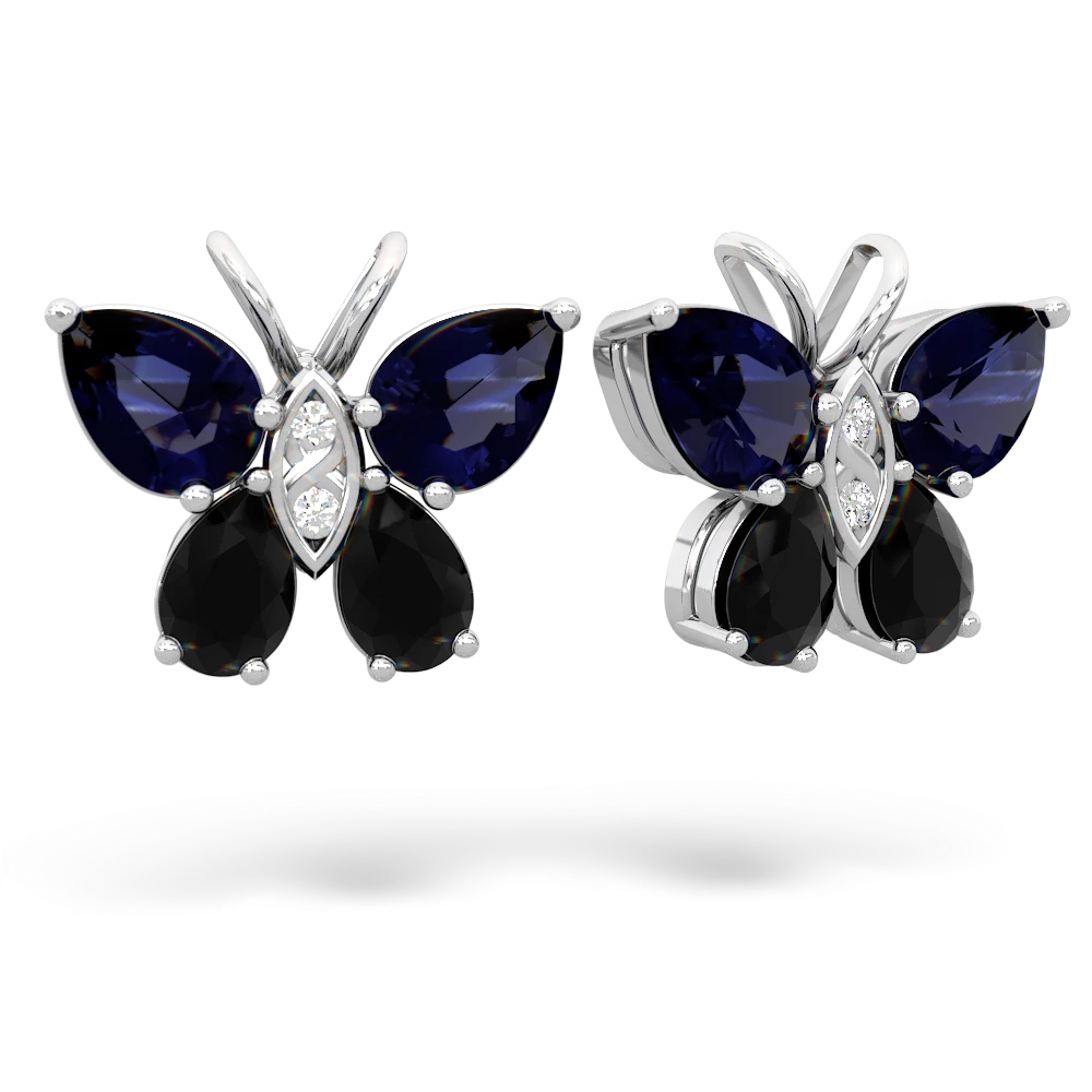 Sapphire Butterfly 14K White Gold earrings E2215