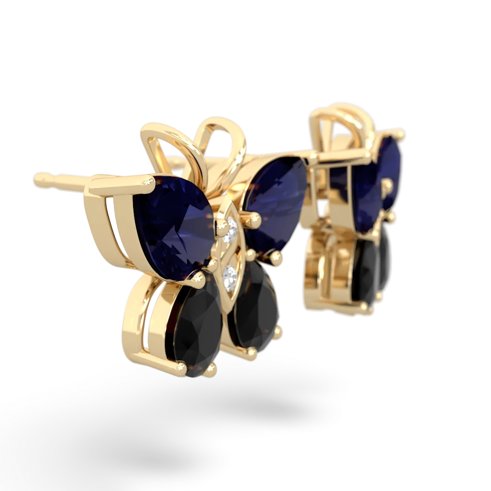 Sapphire Butterfly 14K Yellow Gold earrings E2215