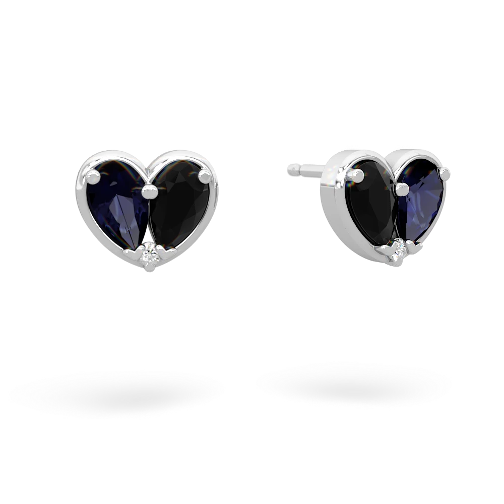 Sapphire 'Our Heart' 14K White Gold earrings E5072