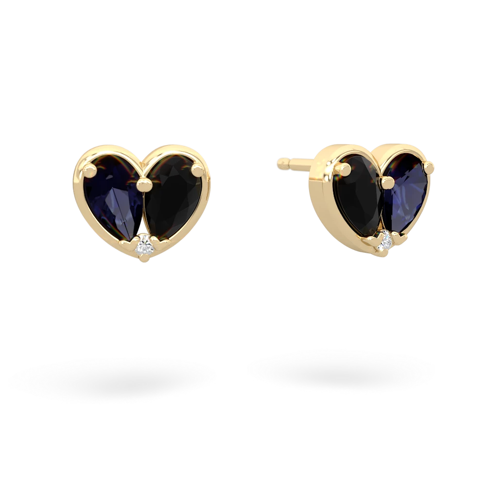 Sapphire 'Our Heart' 14K Yellow Gold earrings E5072