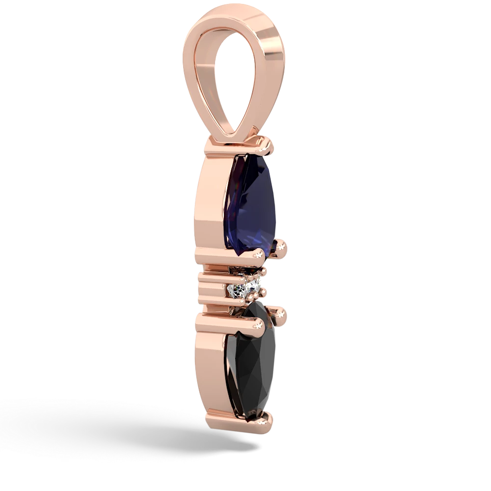 Sapphire Bowtie Drop 14K Rose Gold pendant P0865