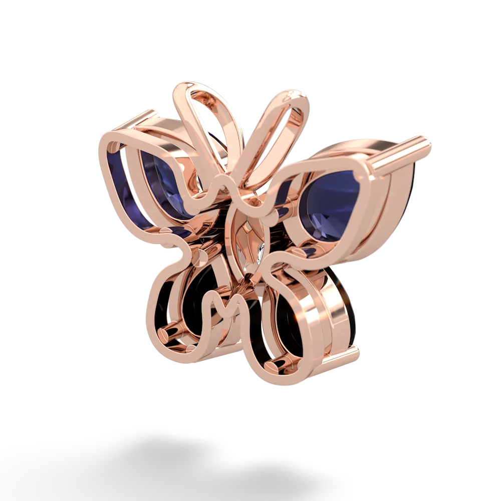 Sapphire Butterfly 14K Rose Gold pendant P2215