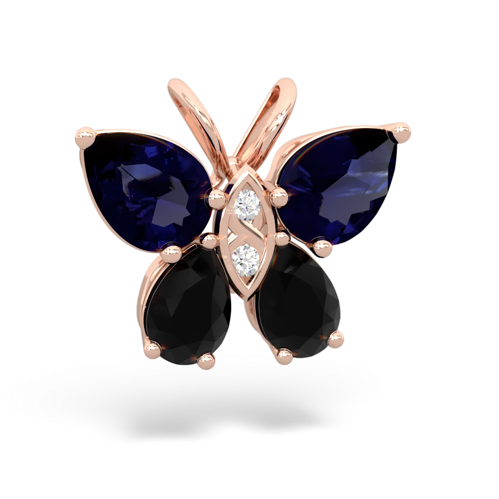 Sapphire Butterfly 14K Rose Gold pendant P2215