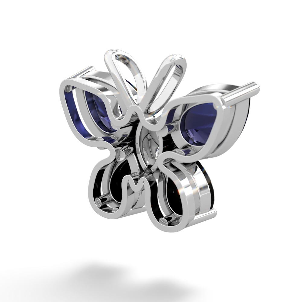 Sapphire Butterfly 14K White Gold pendant P2215