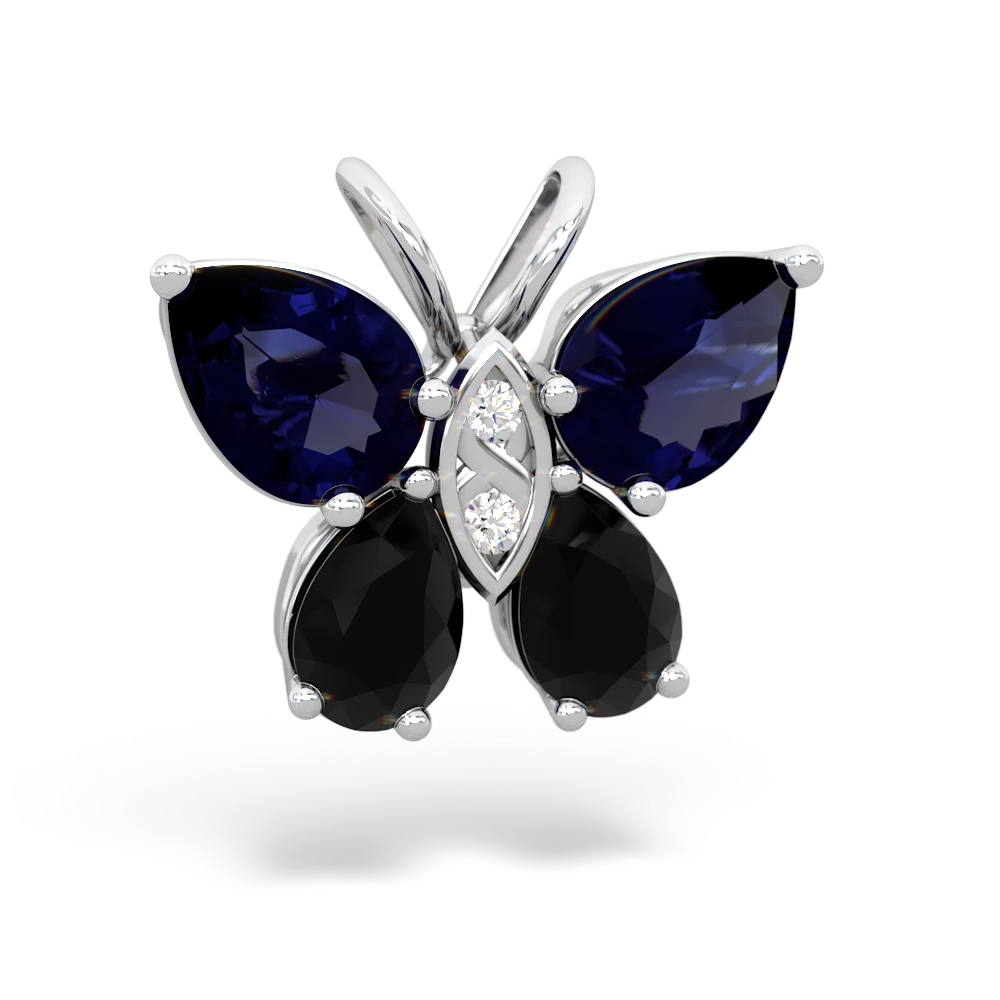 Sapphire Butterfly 14K White Gold pendant P2215