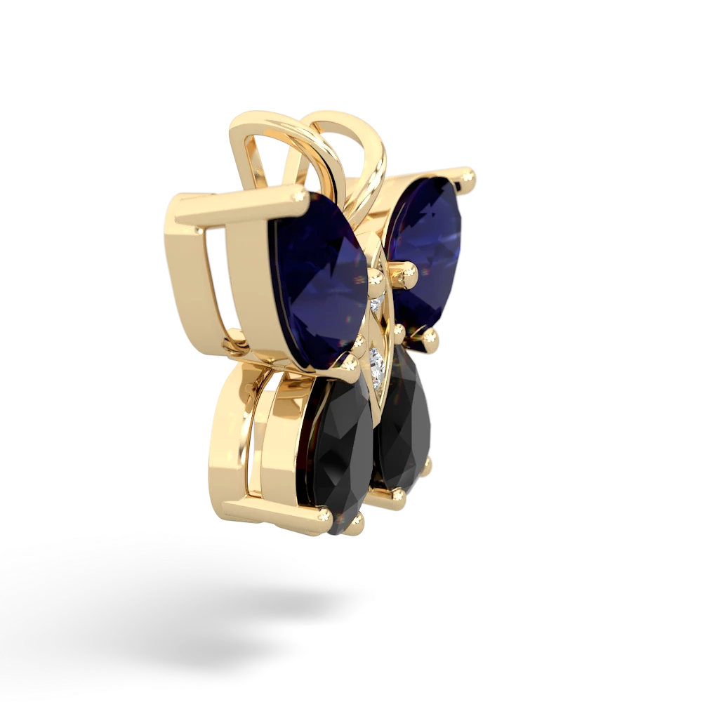 Sapphire Butterfly 14K Yellow Gold pendant P2215