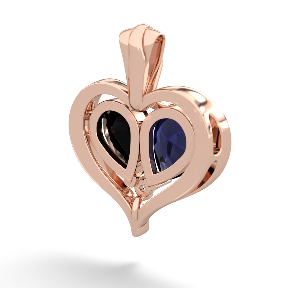 Sapphire Two Become One 14K Rose Gold pendant P5330