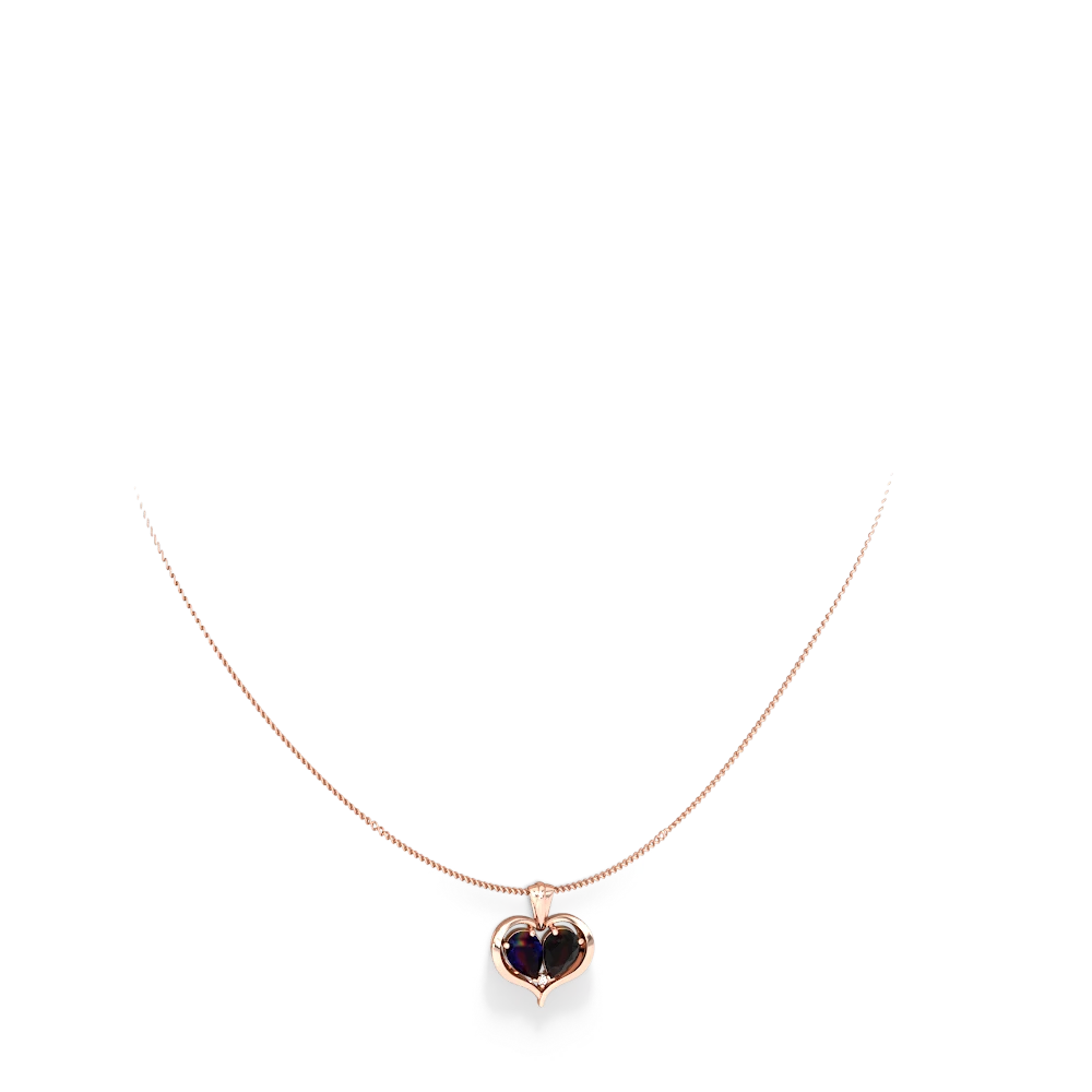 Sapphire Two Become One 14K Rose Gold pendant P5330