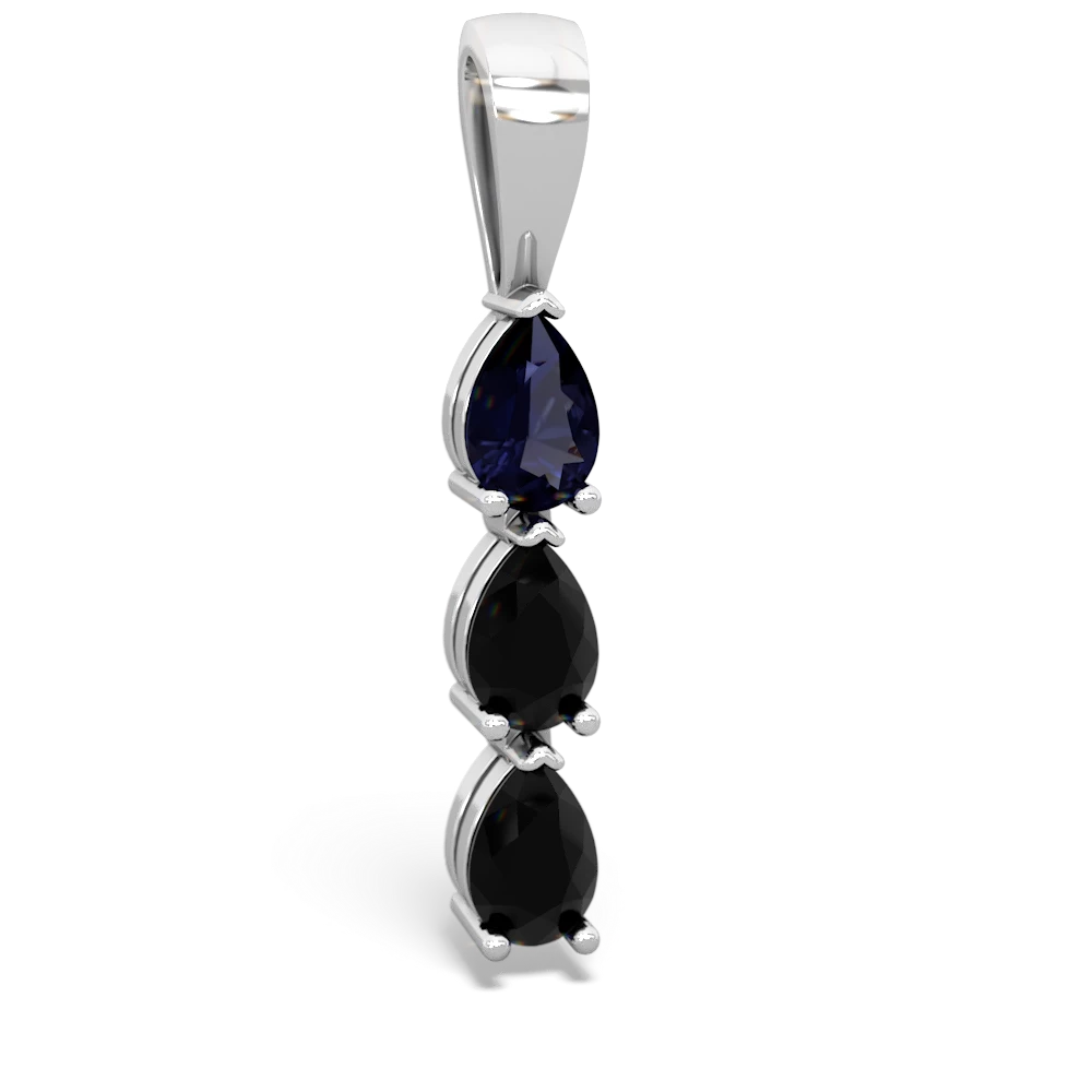 Sapphire Dew Drops 14K White Gold pendant P2251