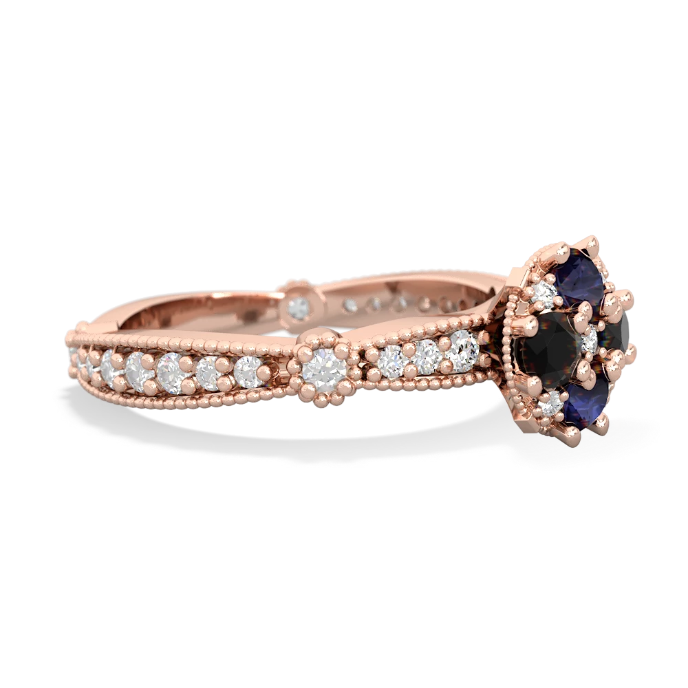 Sapphire Sparkling Tiara Cluster 14K Rose Gold ring R26293RD