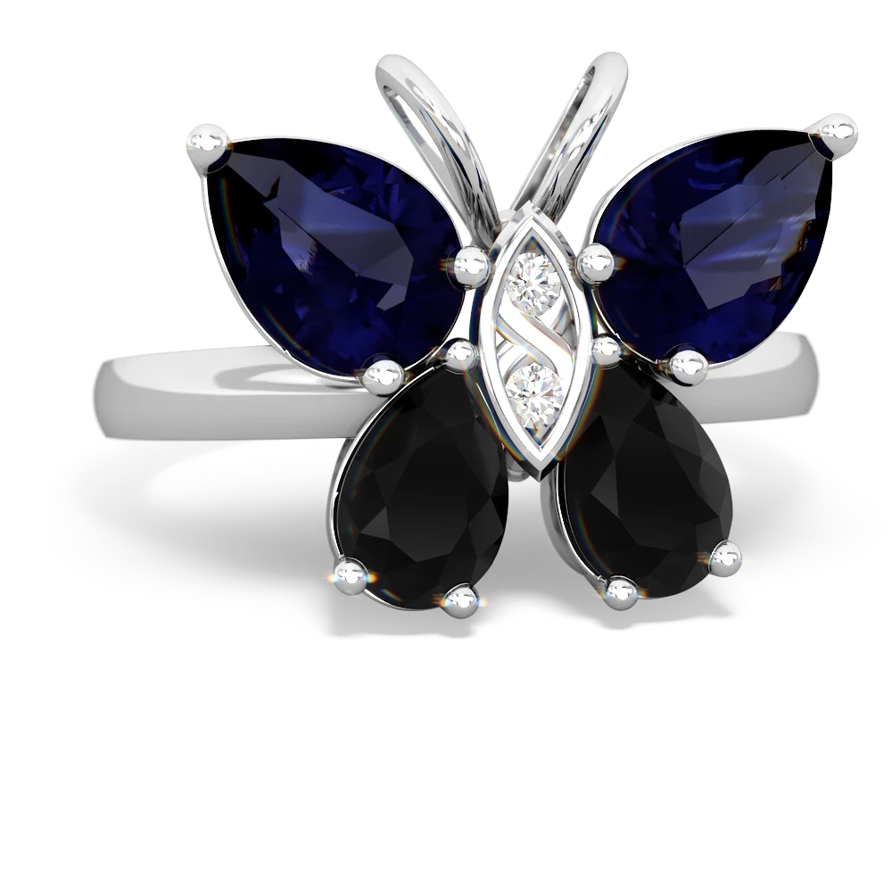 Sapphire Butterfly 14K White Gold ring R2215