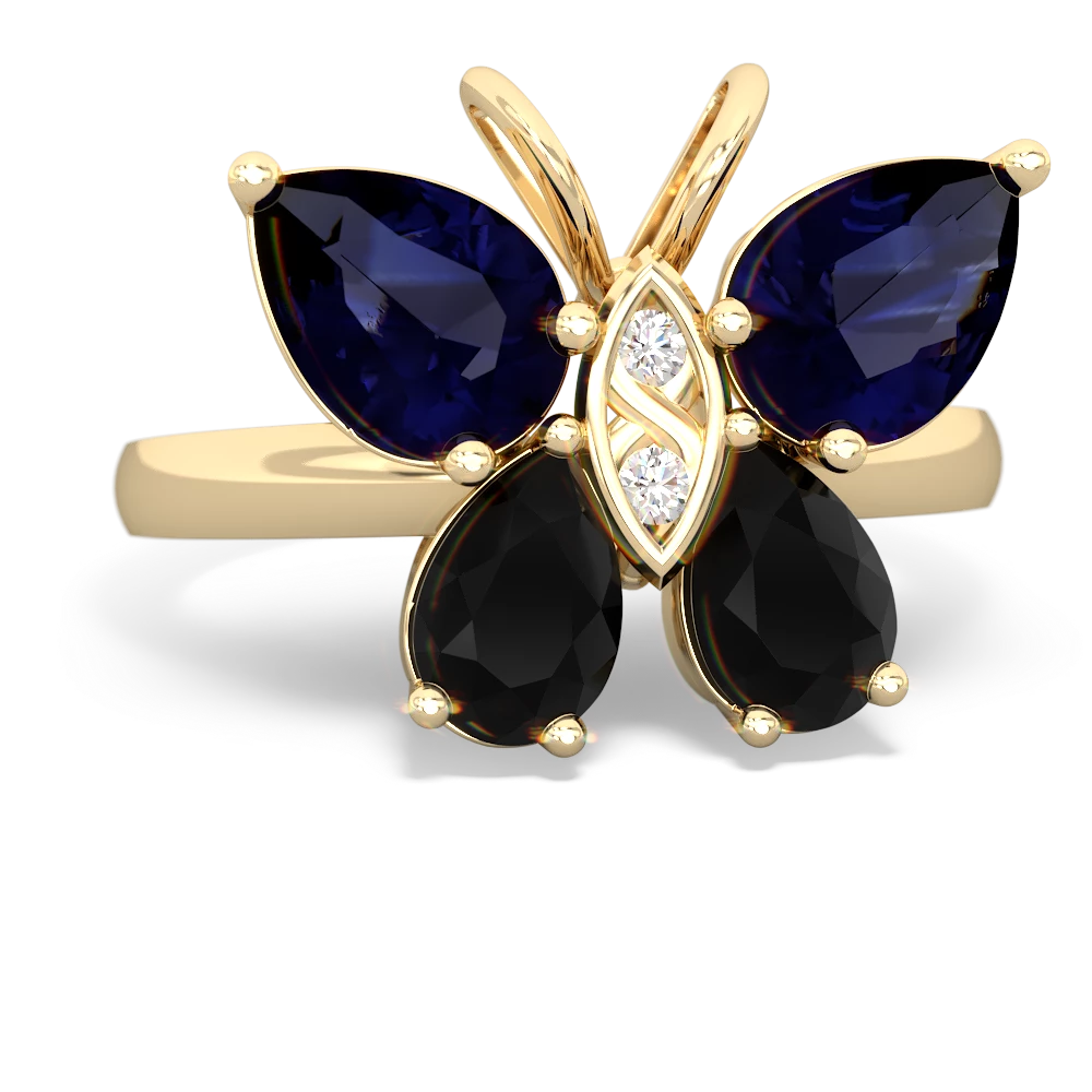 Sapphire Butterfly 14K Yellow Gold ring R2215