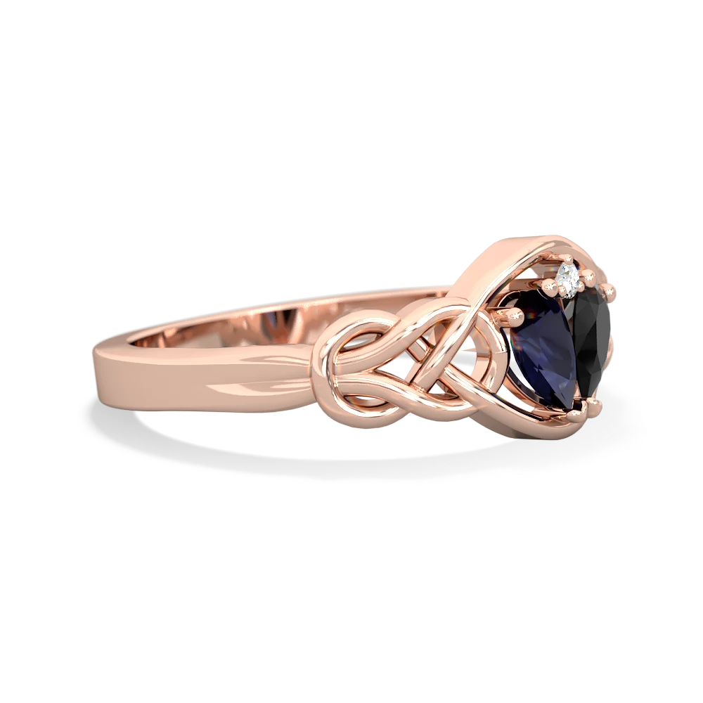 Sapphire Celtic Love Knot 14K Rose Gold ring R5420