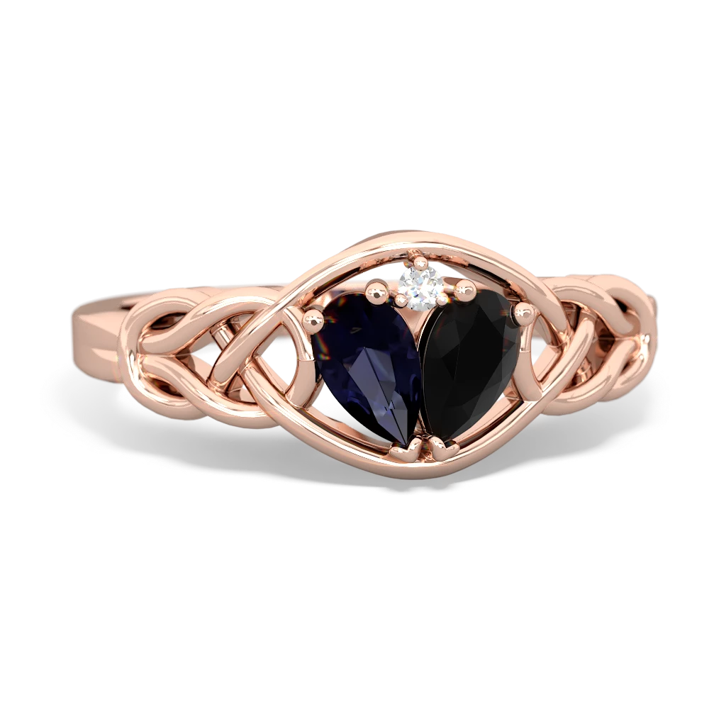 Sapphire Celtic Love Knot 14K Rose Gold ring R5420