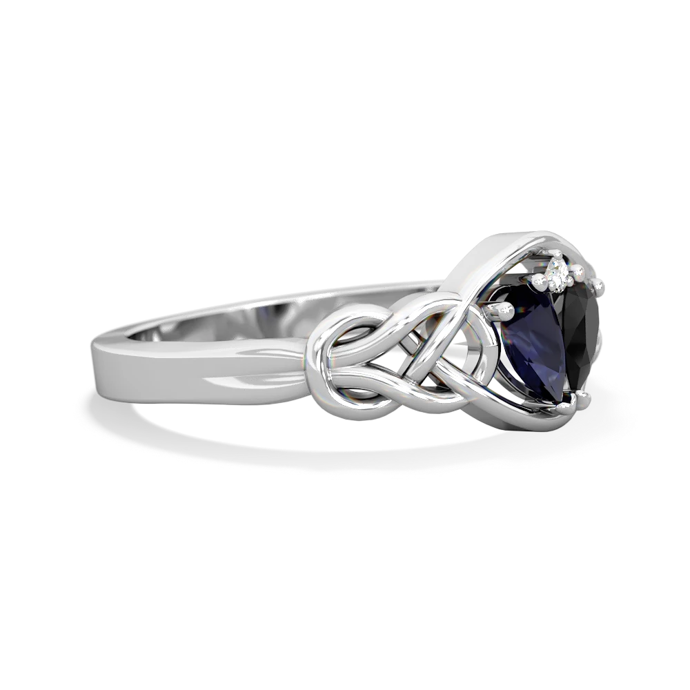 Sapphire Celtic Love Knot 14K White Gold ring R5420