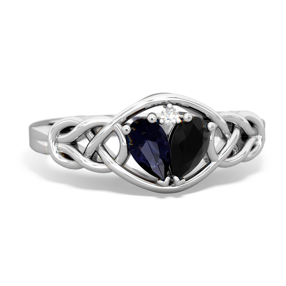 Sapphire Celtic Love Knot 14K White Gold ring R5420