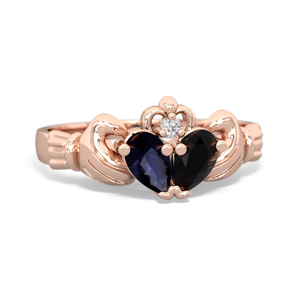 Sapphire 'Our Heart' Claddagh 14K Rose Gold ring R2388