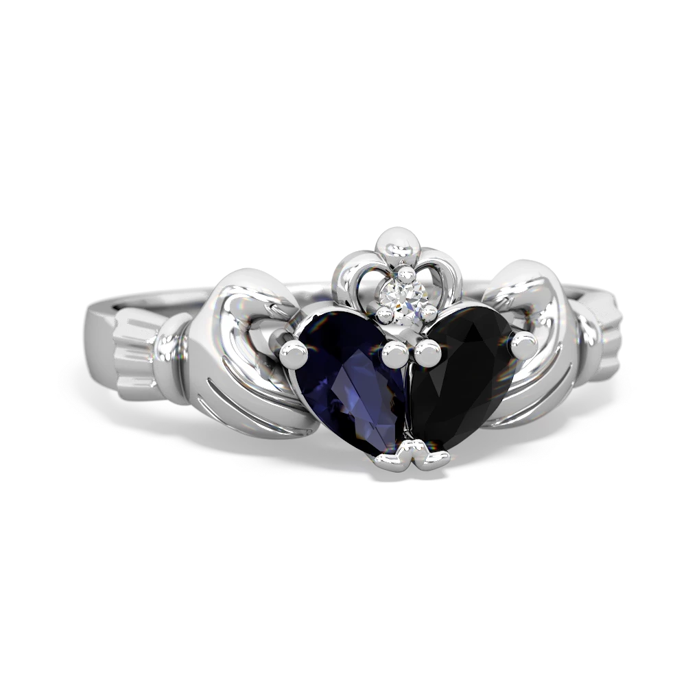 Sapphire 'Our Heart' Claddagh 14K White Gold ring R2388