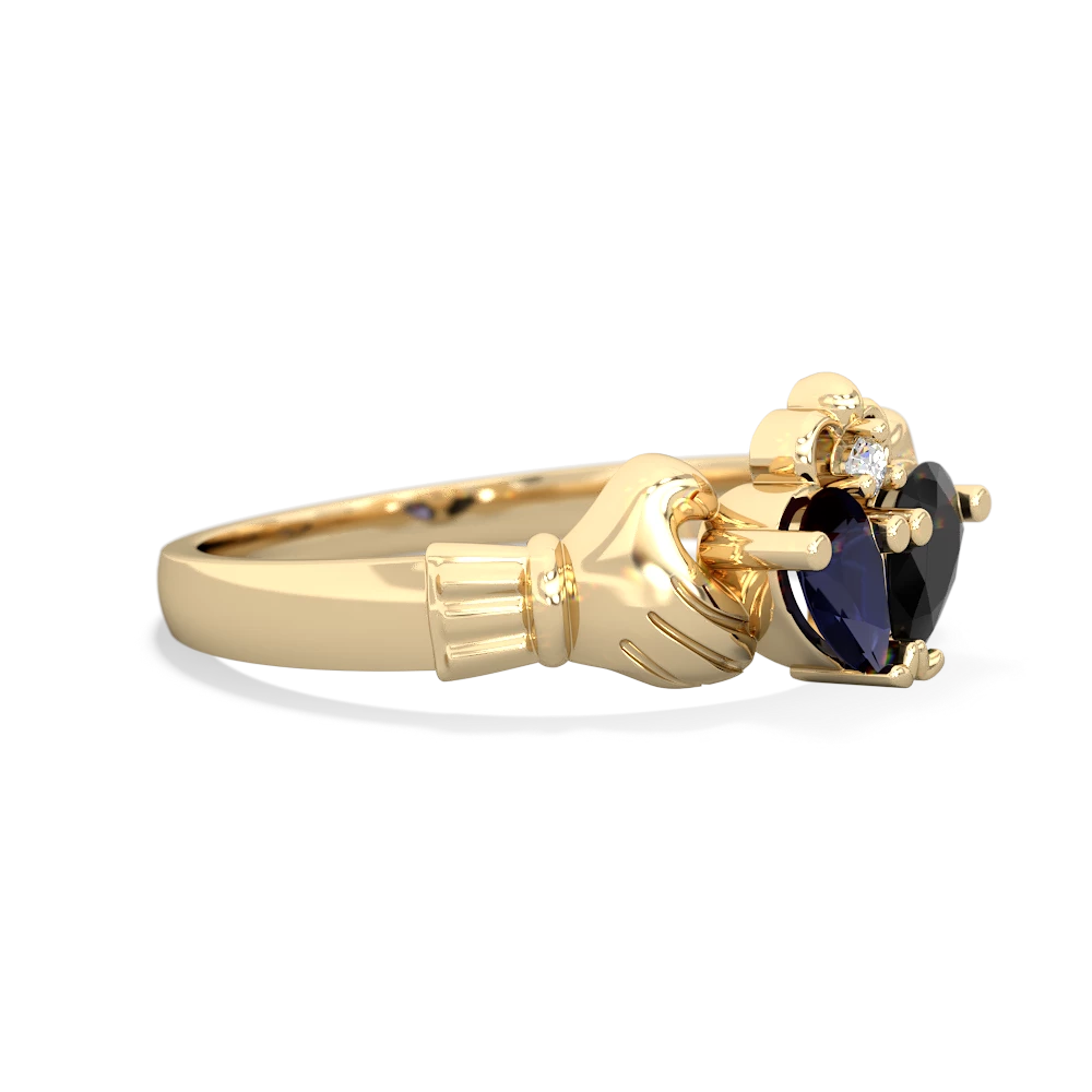 Sapphire 'Our Heart' Claddagh 14K Yellow Gold ring R2388