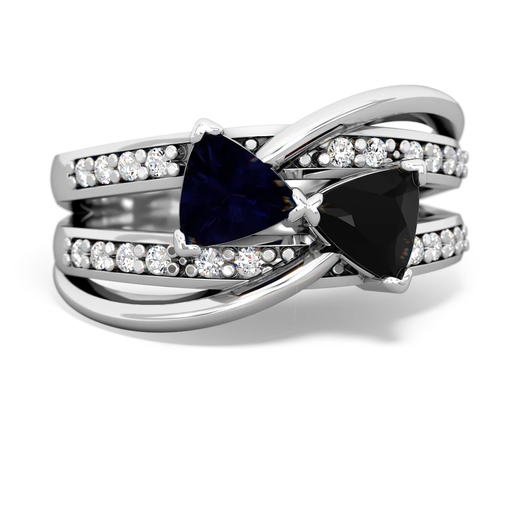 Sapphire Bowtie 14K White Gold ring R2360