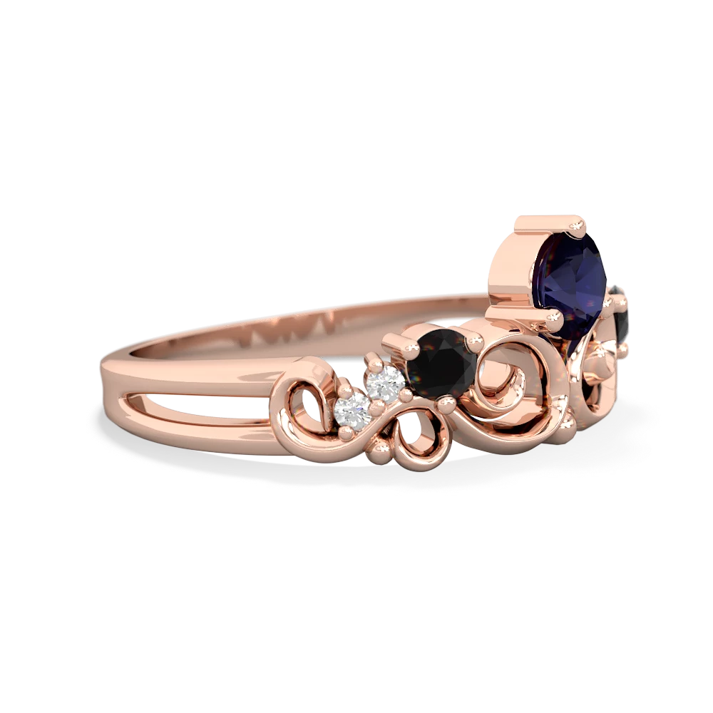 Sapphire Crown Keepsake 14K Rose Gold ring R5740